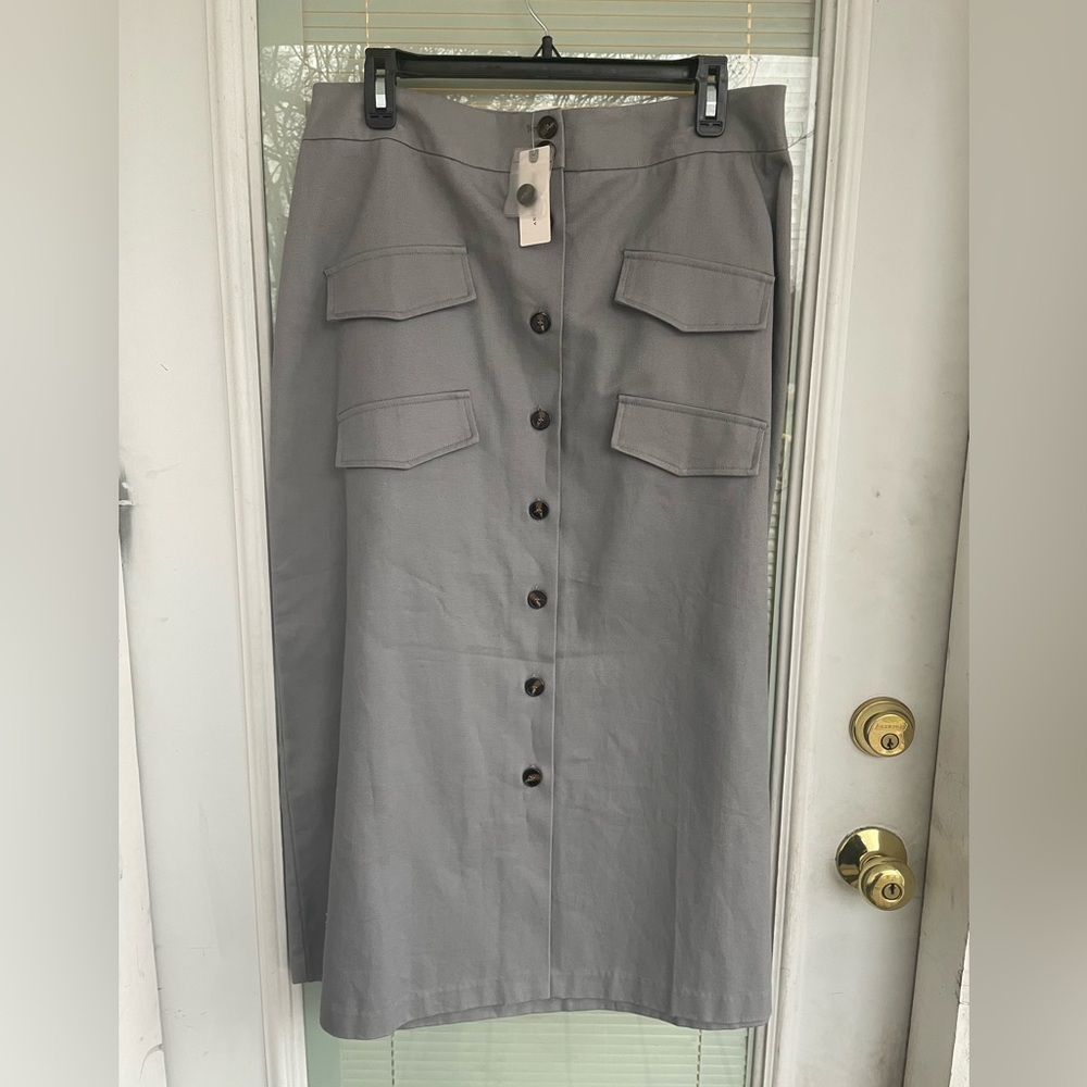 NWT Maeve by Anthropologie Gray Skirt Size Large